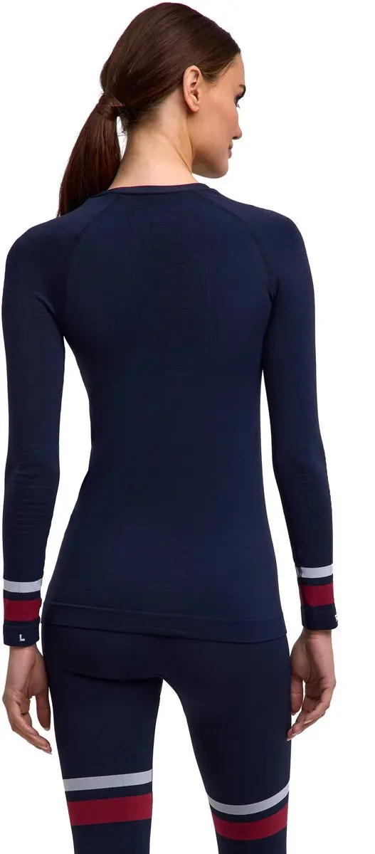 Falke Damen Maximum Warm Longsleeve Shirt - XL - Blauw 6116