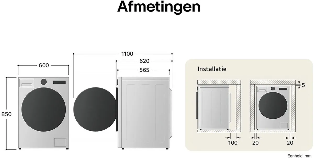 LG F4WR7011SYB Wasmachine 11kg - Antraciet