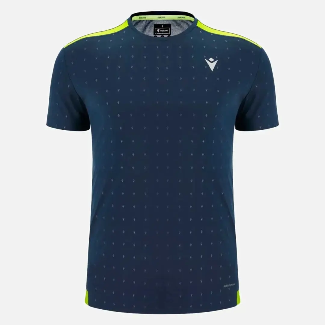 Macron Emeric Reflex T-shirt M - Deep Blue/Néon Geel