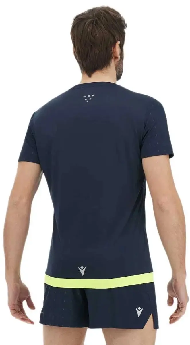 Macron Emeric Reflex T-shirt M - Deep Blue/Néon Geel