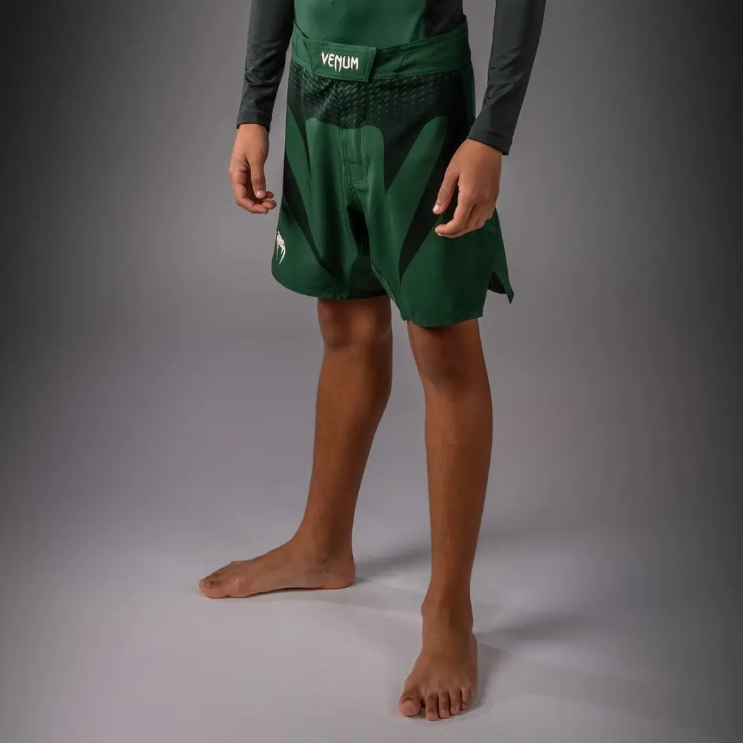 Venum Light Kids Fight Shorts 152cm - Forest Green/Off White - afbeelding 6 van 6