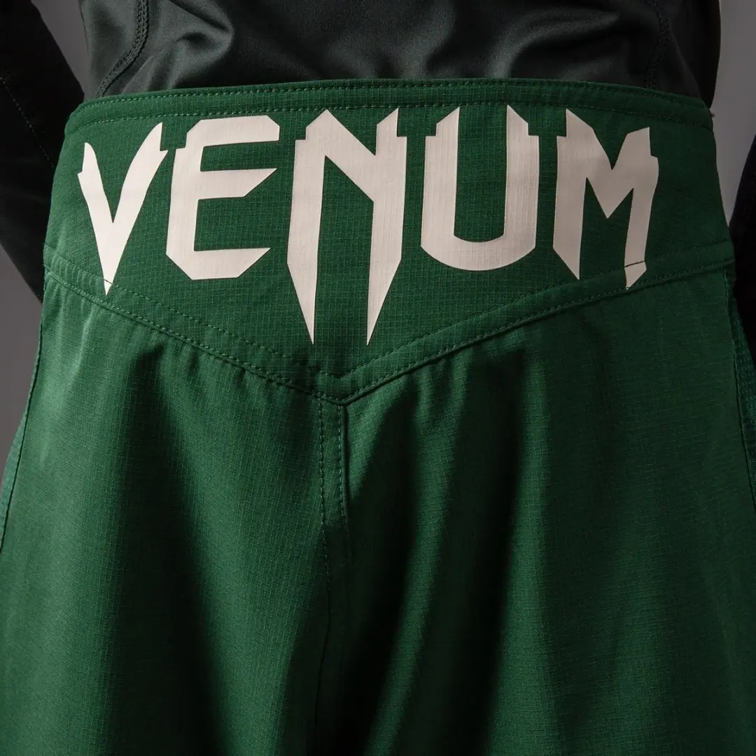 Venum Light Kids Fight Shorts 152cm - Forest Green/Off White