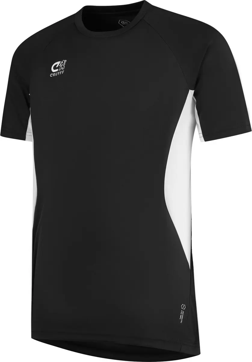 Cruyff Turn Tech Shirt Junior 152 - Zwart/Wit