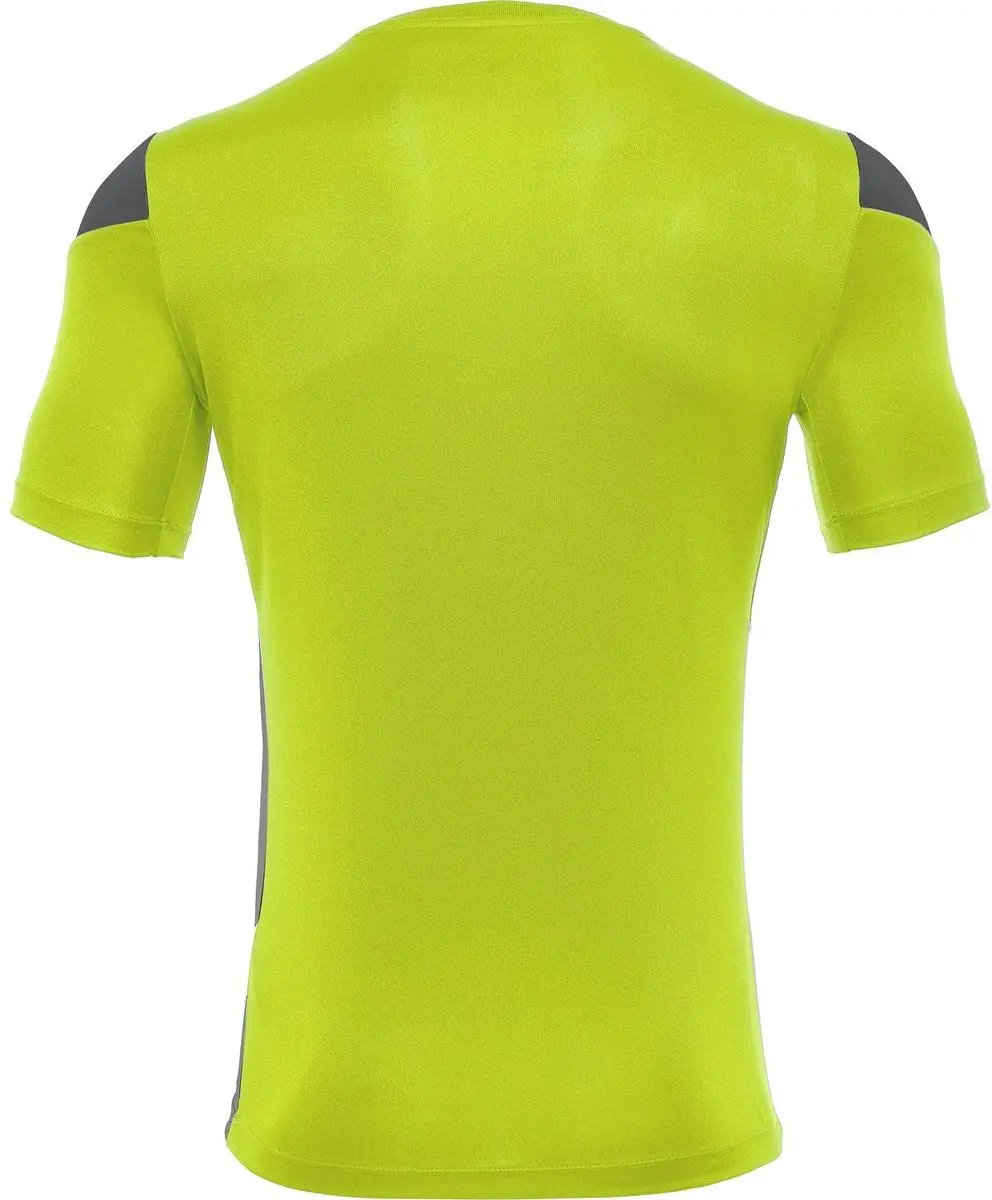 Macron Polis Shirt Korte Mouw Heren - Fluogeel/Antraciet 5XL