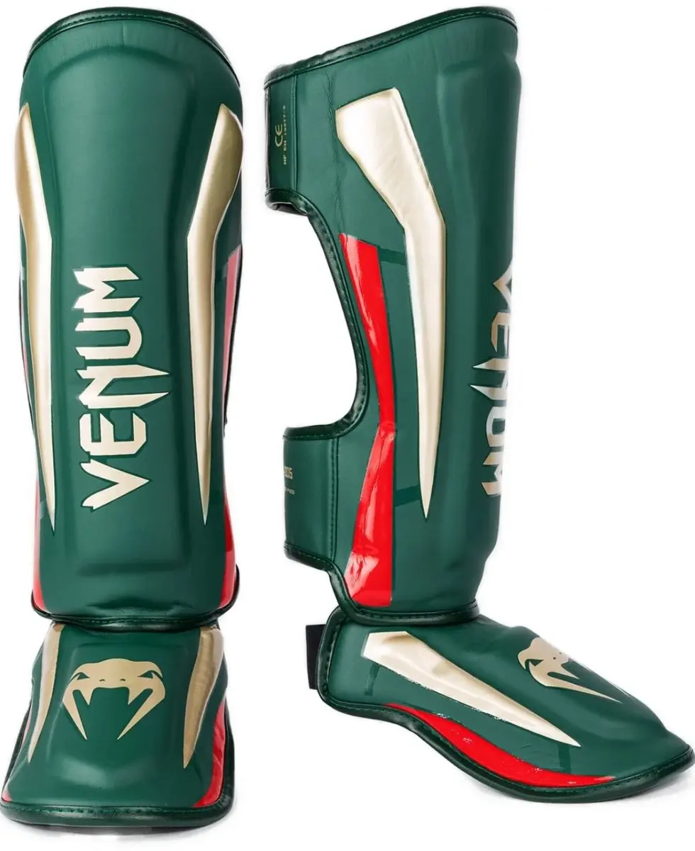 Venum Elite Scheenbeschermers Special Edition XL - Groen Goud
