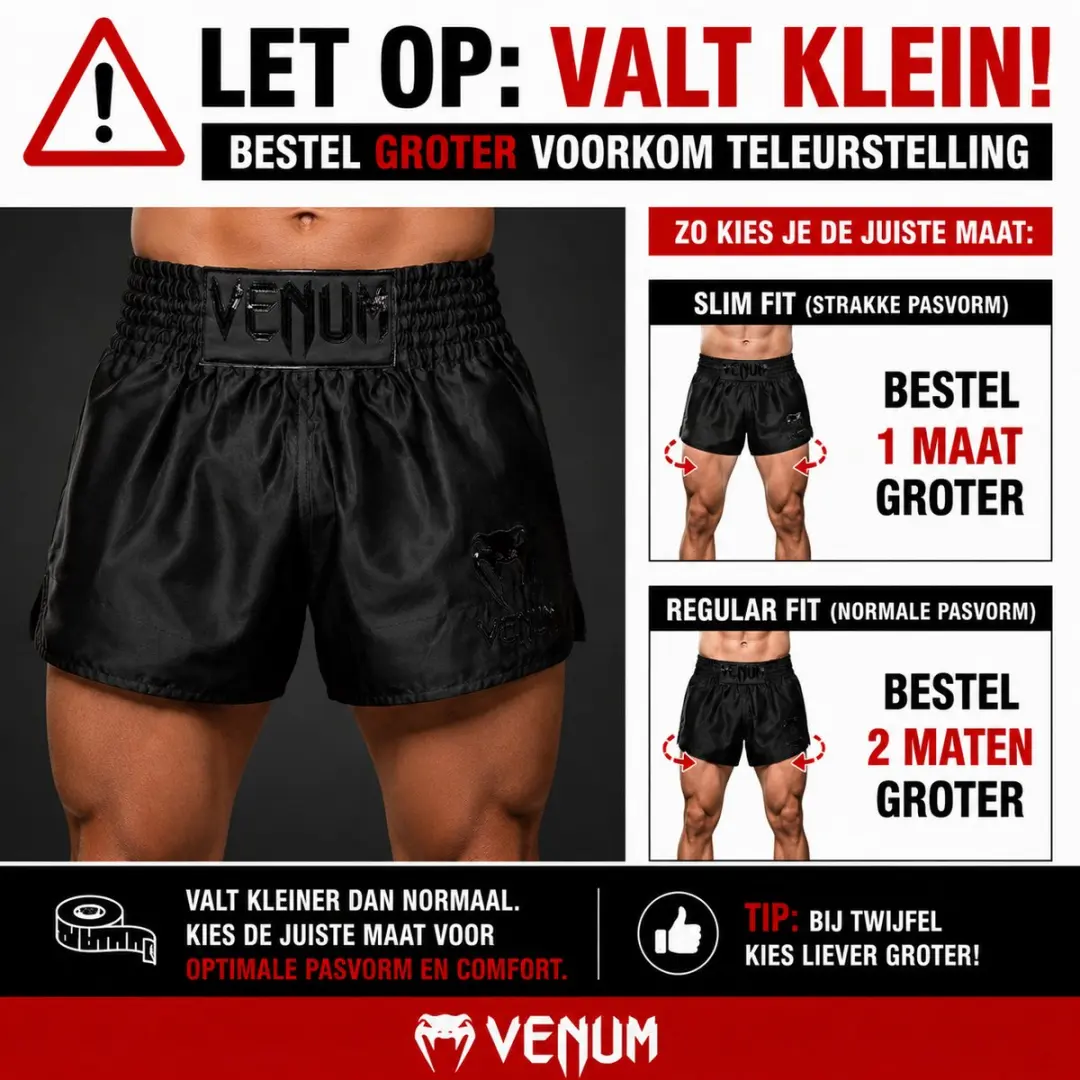 Venum Classic Muay Thai Short - Zwart S