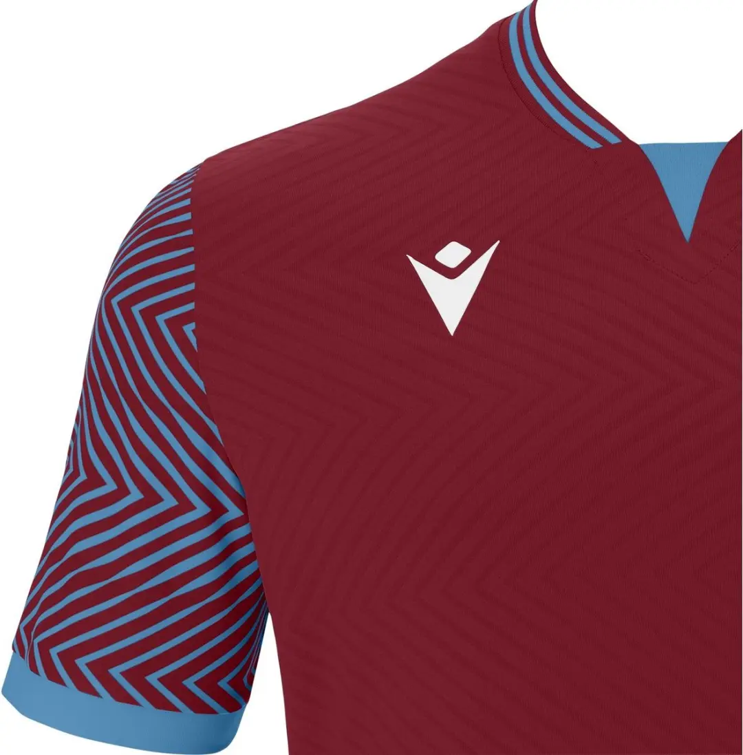 Macron Tureis Heren Shirt Korte Mouw - Bordeaux/Hemelsblauw 5XL