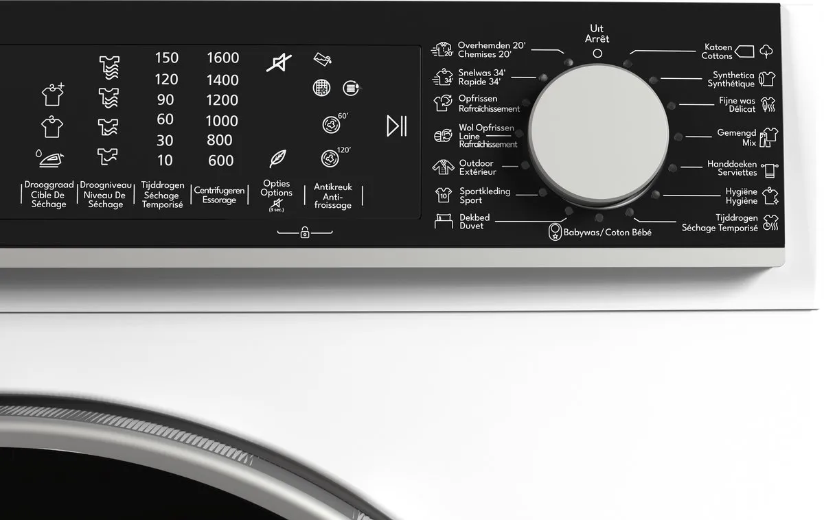 Sharp KDNL2S9W2BE - warmtepomp droger - 12KG - energie label D - 15 programma's - LED trommelverlichting - WIT