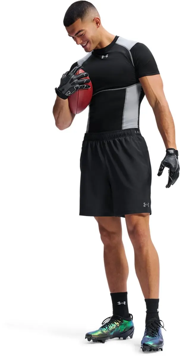 Under Armour UA HG Elite Fitted SS-BLK Heren Sportshirt - XXL - Zwart/Rose/Reflecterend - afbeelding 6 van 6