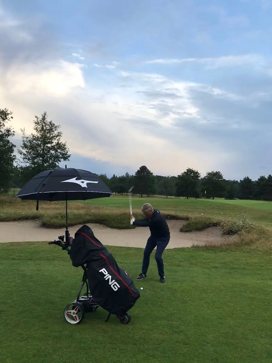 Mizuno Tour 55 Golfparaplu - Grijs Blauw