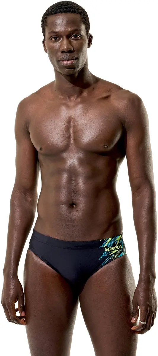 Speedo Medley Logo 7cm Brief Heren - M - Zwart/Groen