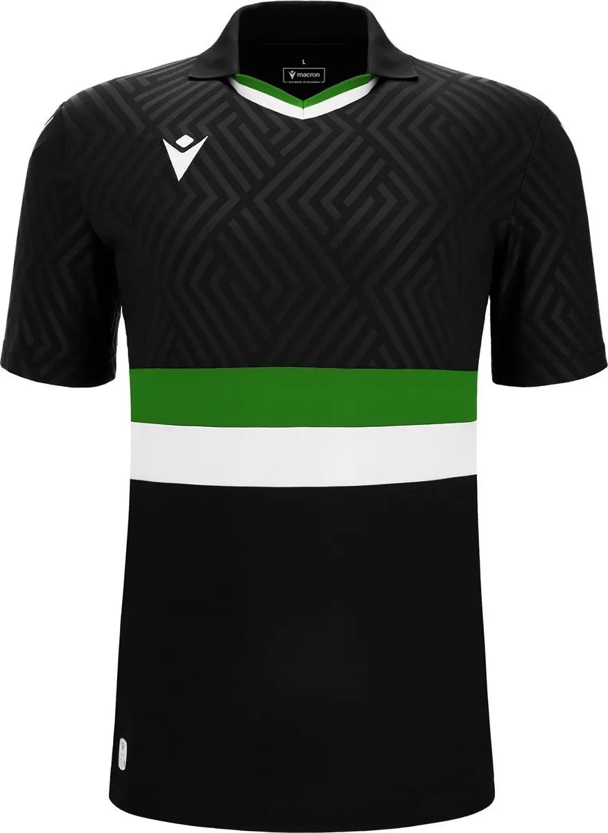 Macron Charon Eco Shirt Korte Mouw - XXL - Zwart/Groen/Wit