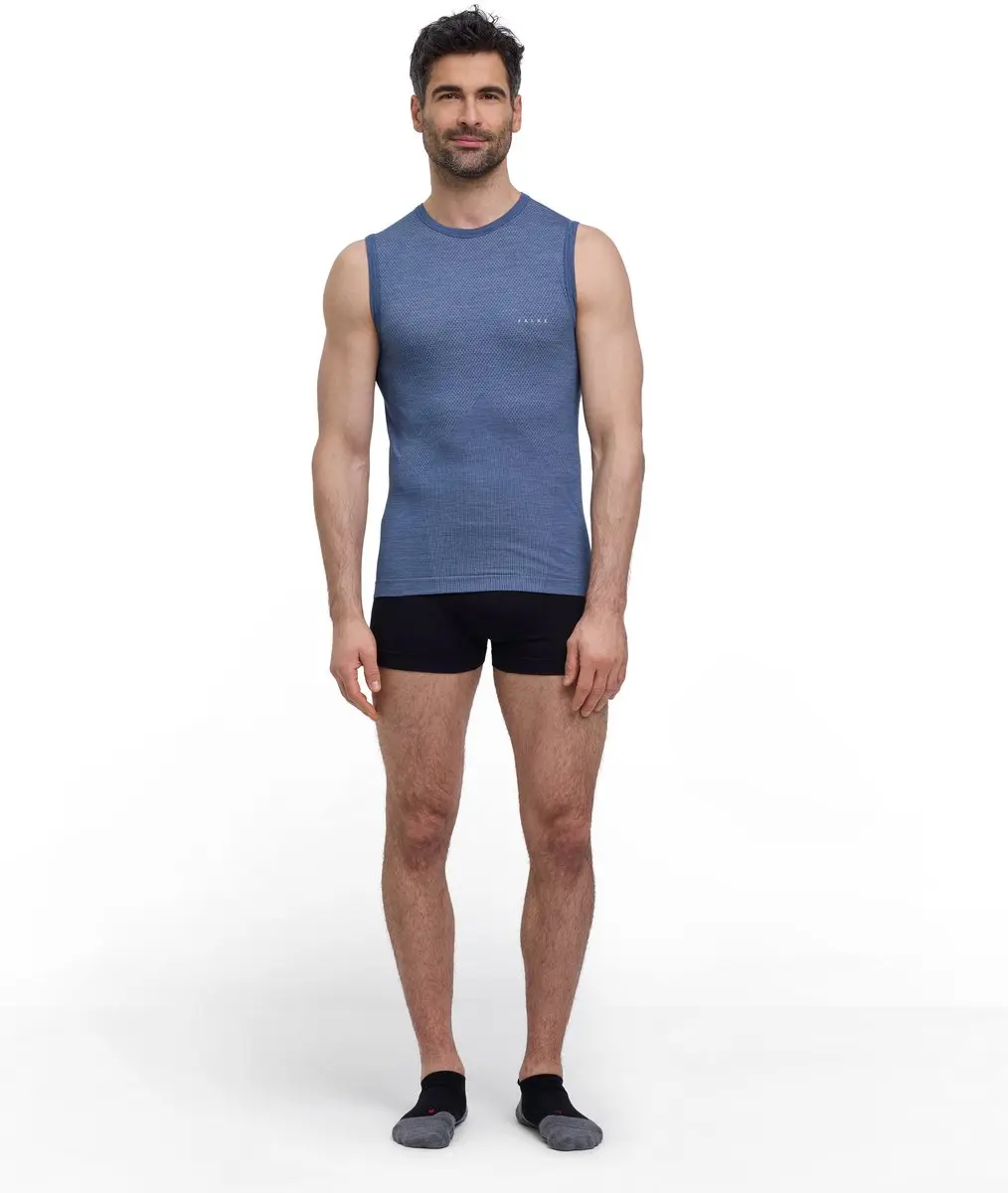 Falke Wool-Tech Light Mouwloos Shirt Heren - M - Blauw