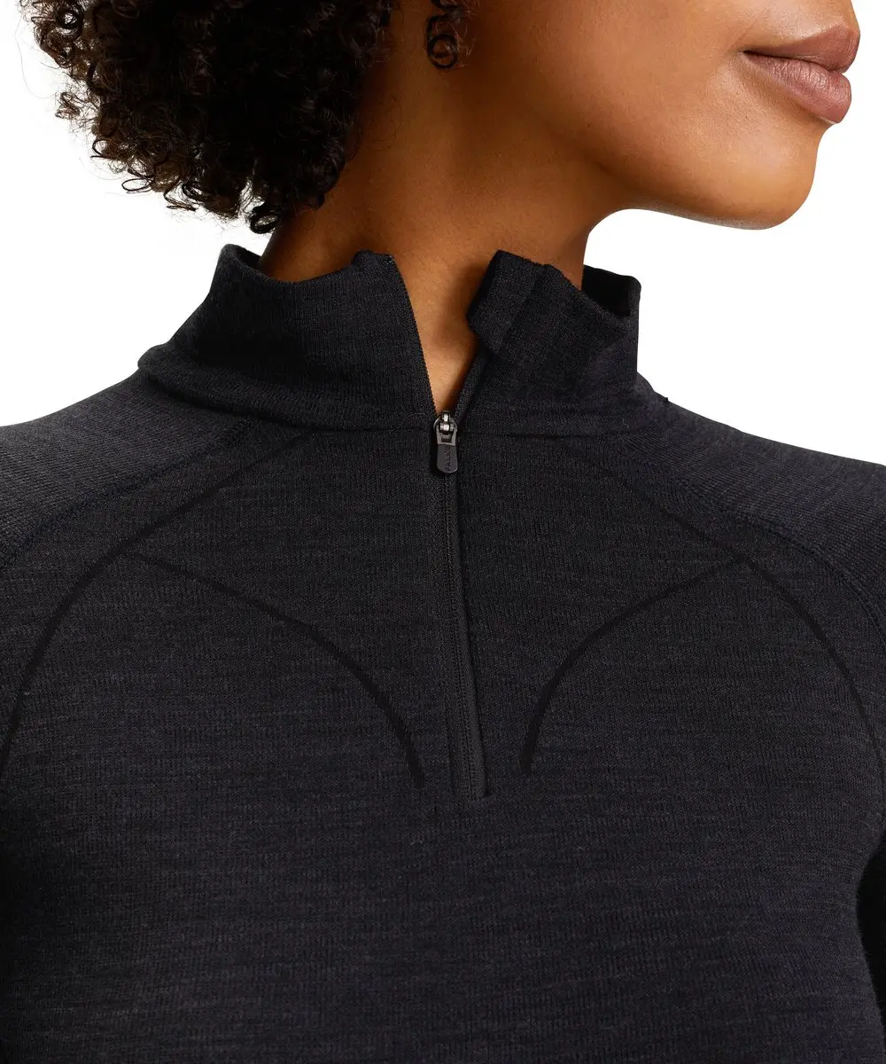 Falke Wool Tech Zip Shirt Dames - L - Zwart