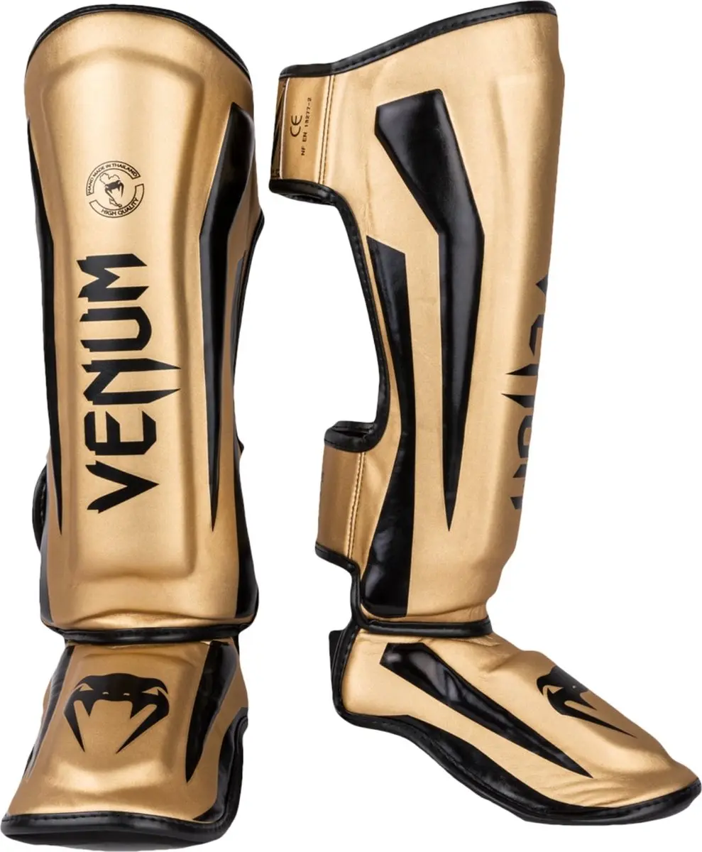 Venum Elite Kickboks Scheenbeschermers - L - Goud/Zwart