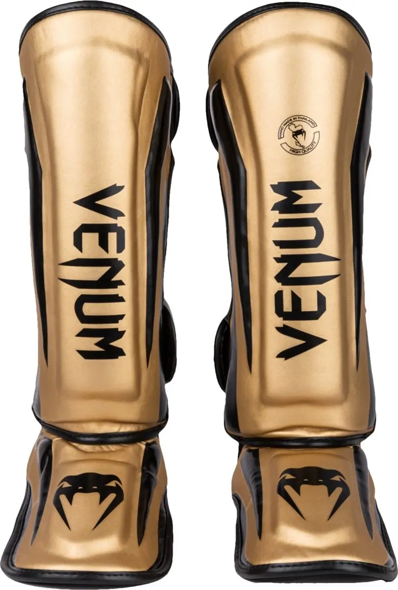 Venum Elite Kickboks Scheenbeschermers - L - Goud/Zwart