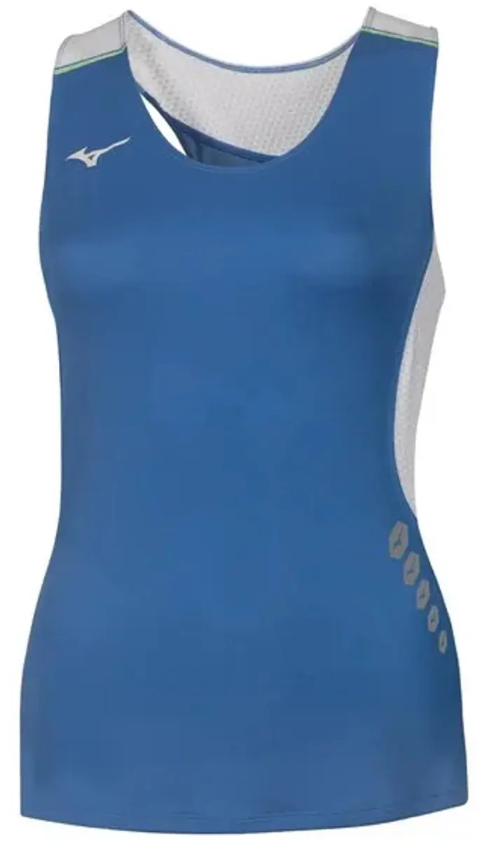 Mizuno Premium Japan Mouwloos T-shirt - S - Blauw/Wit