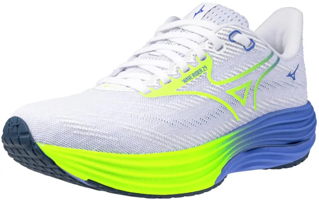 Mizuno Wave Rider 29 Hardloopschoenen - 37 - Wit/Lichtgeel/Ultramarijn - afbeelding 3 van 6