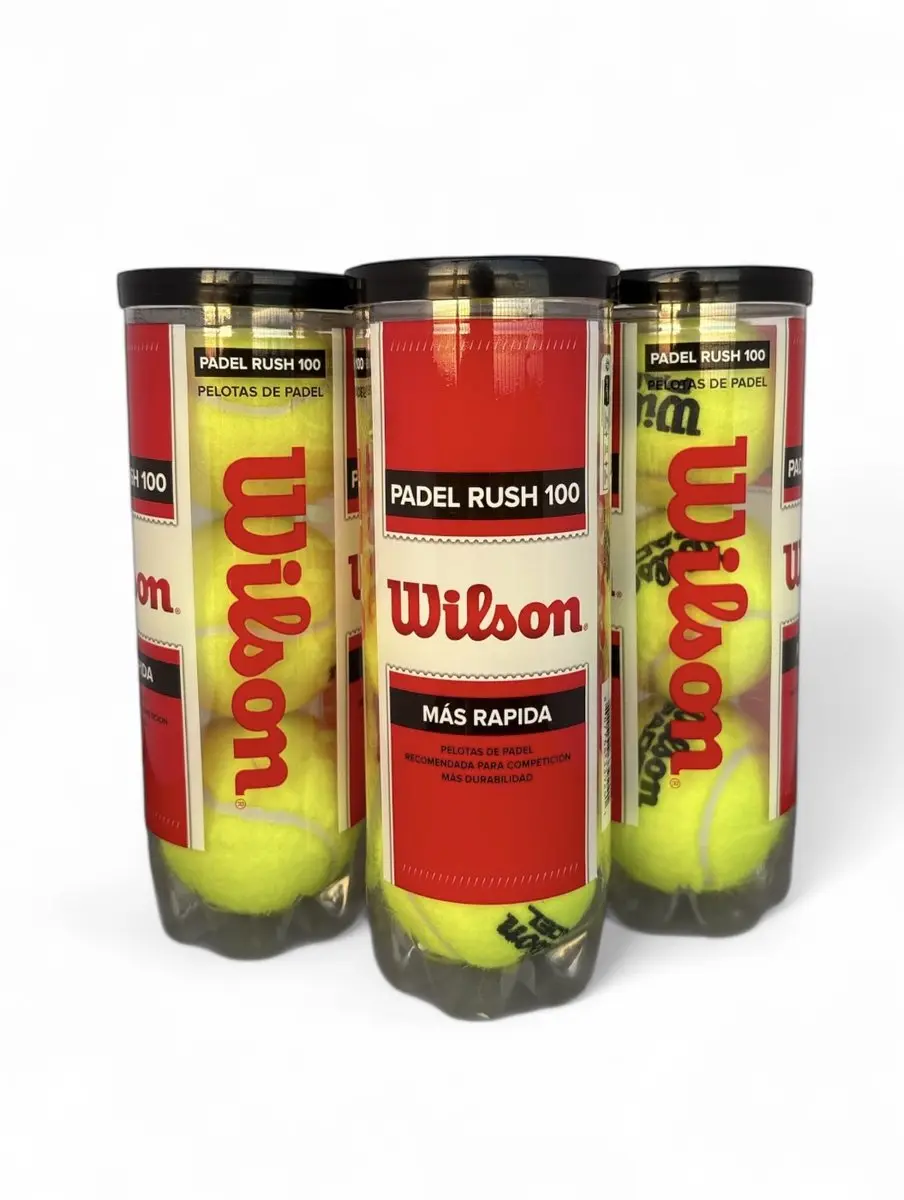 Wilson Padel Rush 100 Ballen - 9 Stuks (3x3) - Geel