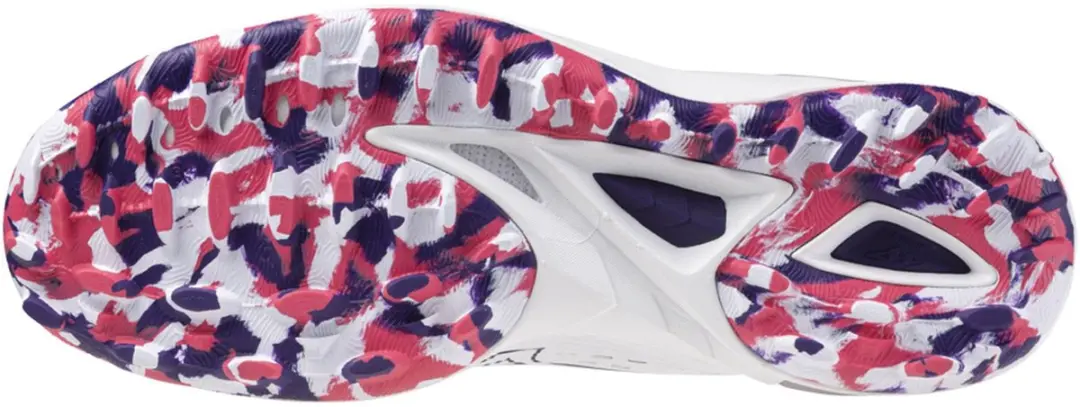 Mizuno Wave Leopardus Sportschoenen - Maat 38 - Wit/Paars/Rozig