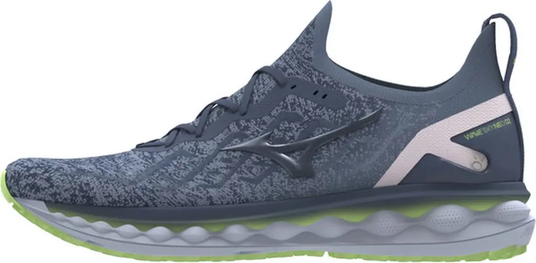 Mizuno Wave Sky Neo 2 Dames Hardloopschoenen 39 - Grijs/Blauw/ Groen - afbeelding 6 van 6