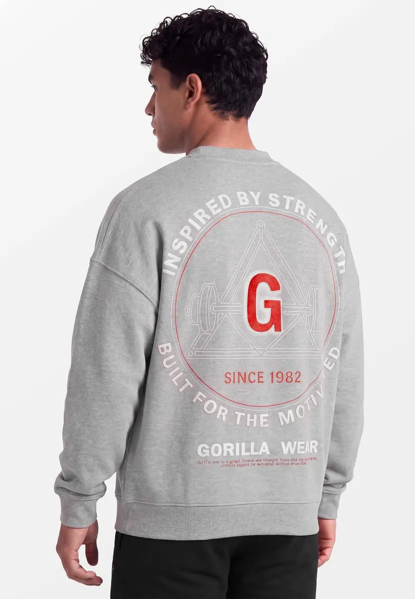 Gorilla Wear Leeds Oversized Sweater M - Lichtgrijs