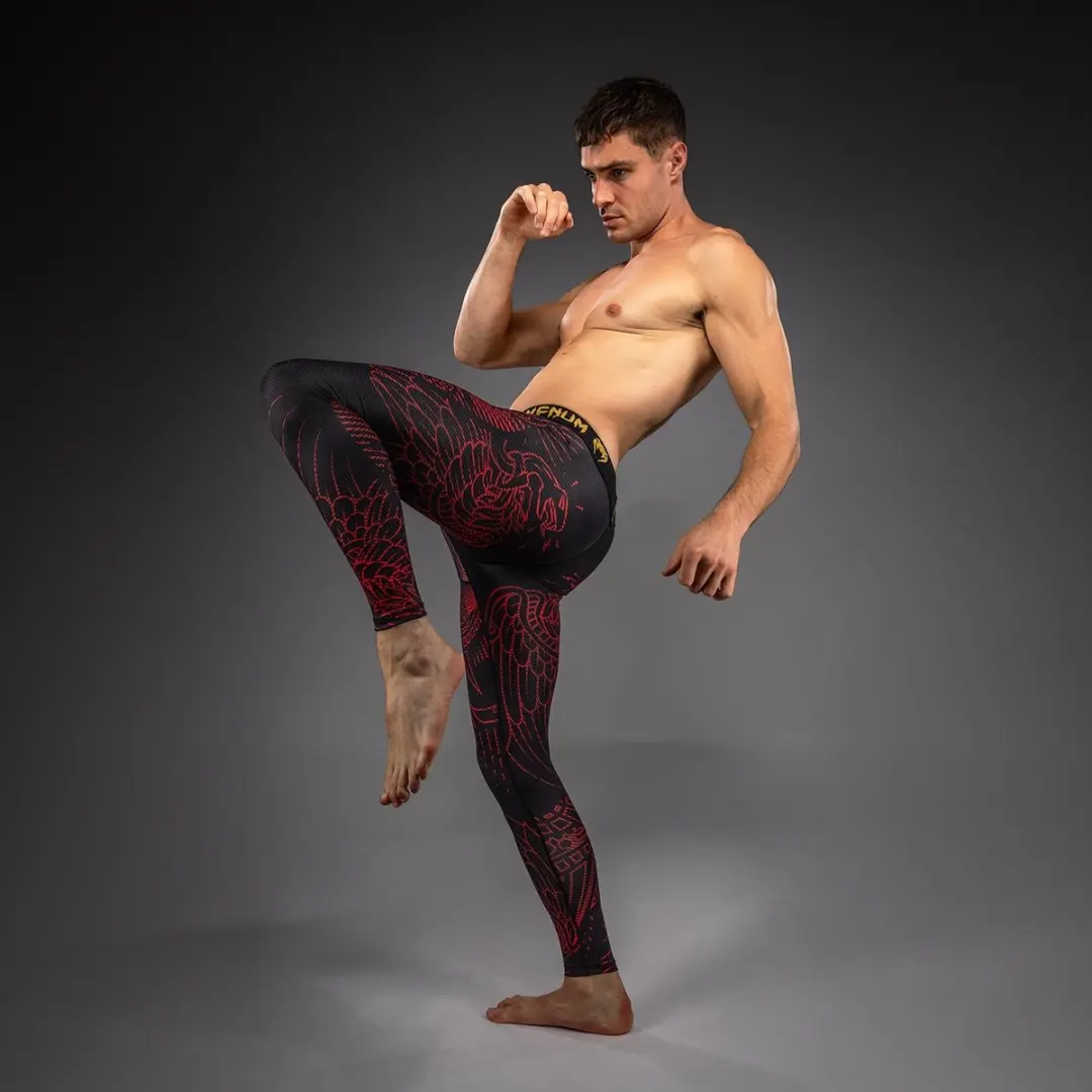 Venum Quetzal Fury Spats - Zwart/Fury Rood/Mandarijn - XL