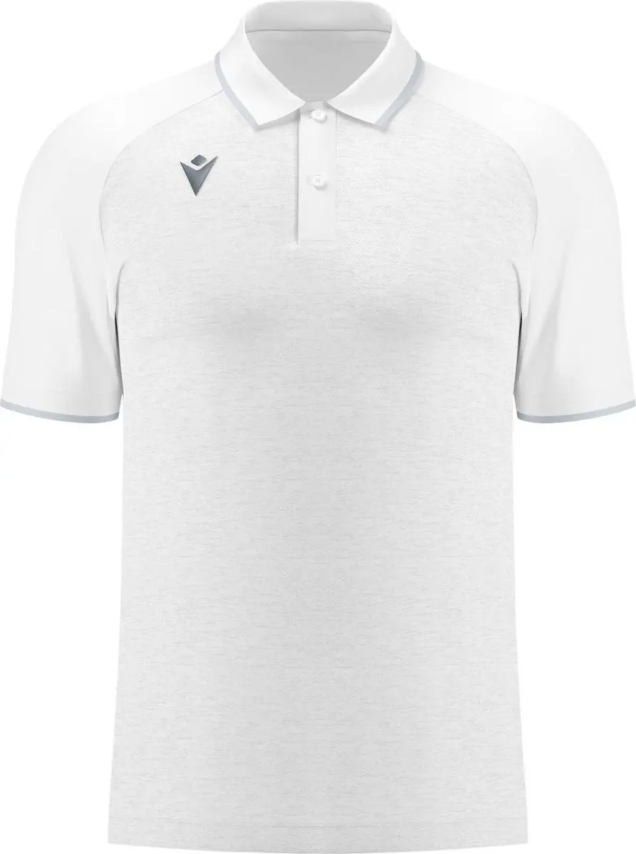 Macron Glory Aulos Polo Heren 5XL - Wit/Zilver