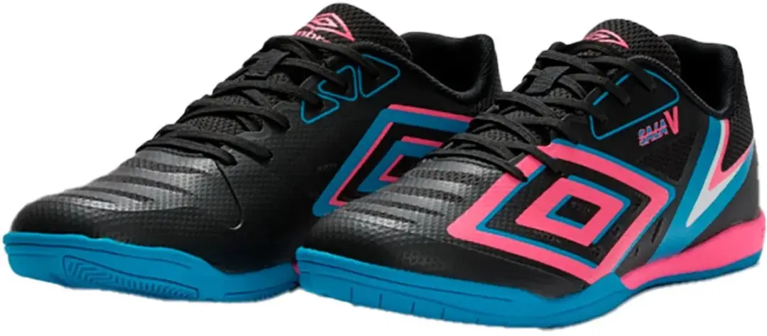 Umbro Sala V Zaalschoenen - 44.5 - Zwart/Rosa/Blauw/Wit