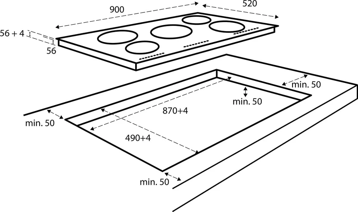Inventum IKI9035MAT Inbouw Inductiekookplaat 5 Zones - 7,6 kW - Mat Zwart