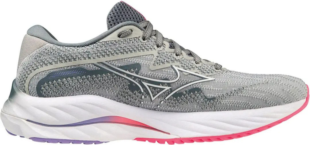 Mizuno Wave Rider 27 Sportschoenen - 37.5 - Grijs/Paars/Rozig