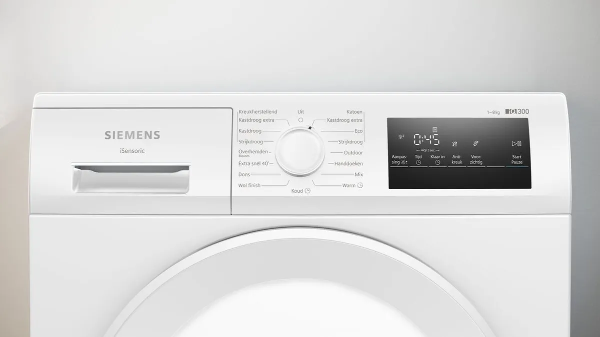 Siemens iQ300 WT43H00ENL Warmtepompdroger 8kg - Wit