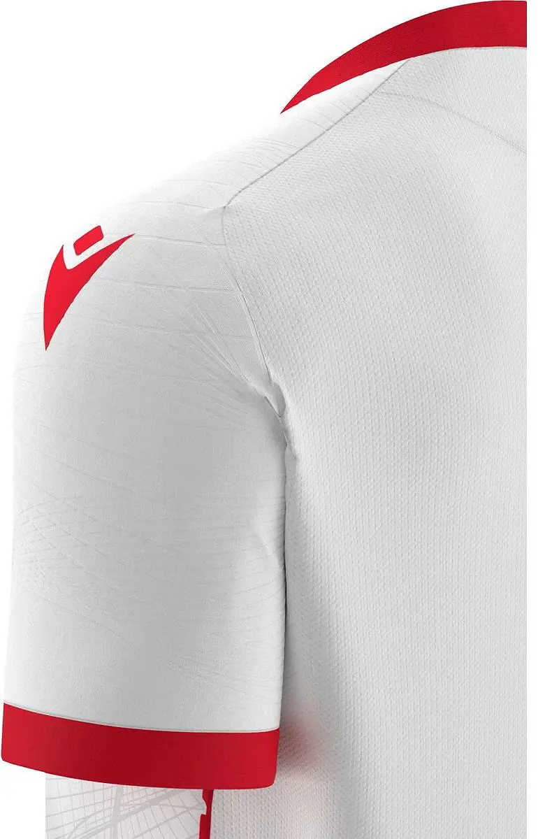 Macron Wyvern Eco Shirt Korte Mouw Heren - S - Wit/Rood