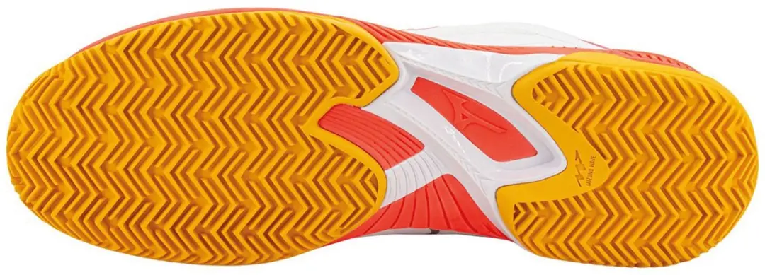 Mizuno Wave Exceed Court Tennisschoenen Heren 41 - Wit/Orange/Rood