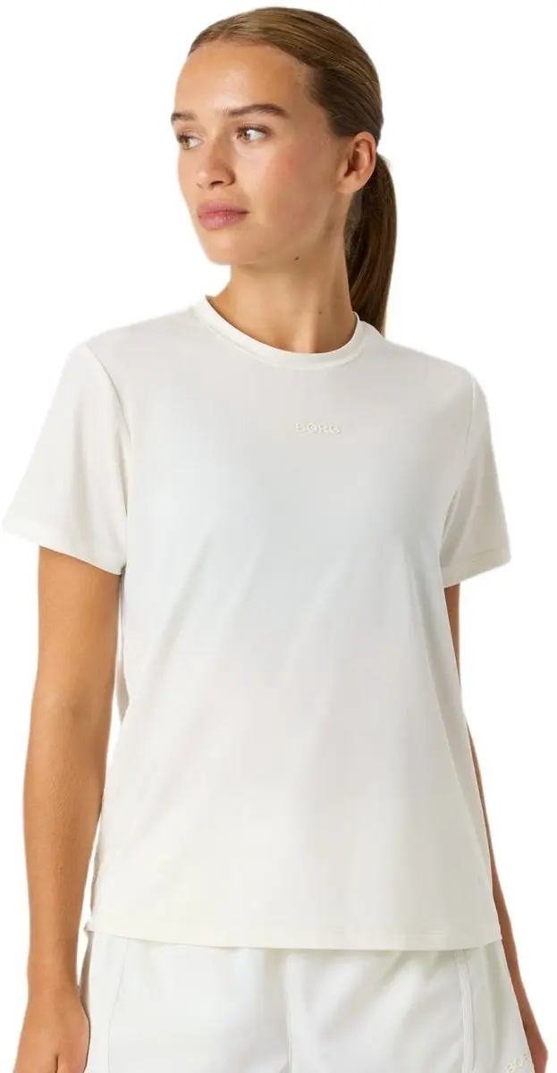 Björn Borg Sportshirt Dames Korte Mouwen - Tofu Gebroken Wit S