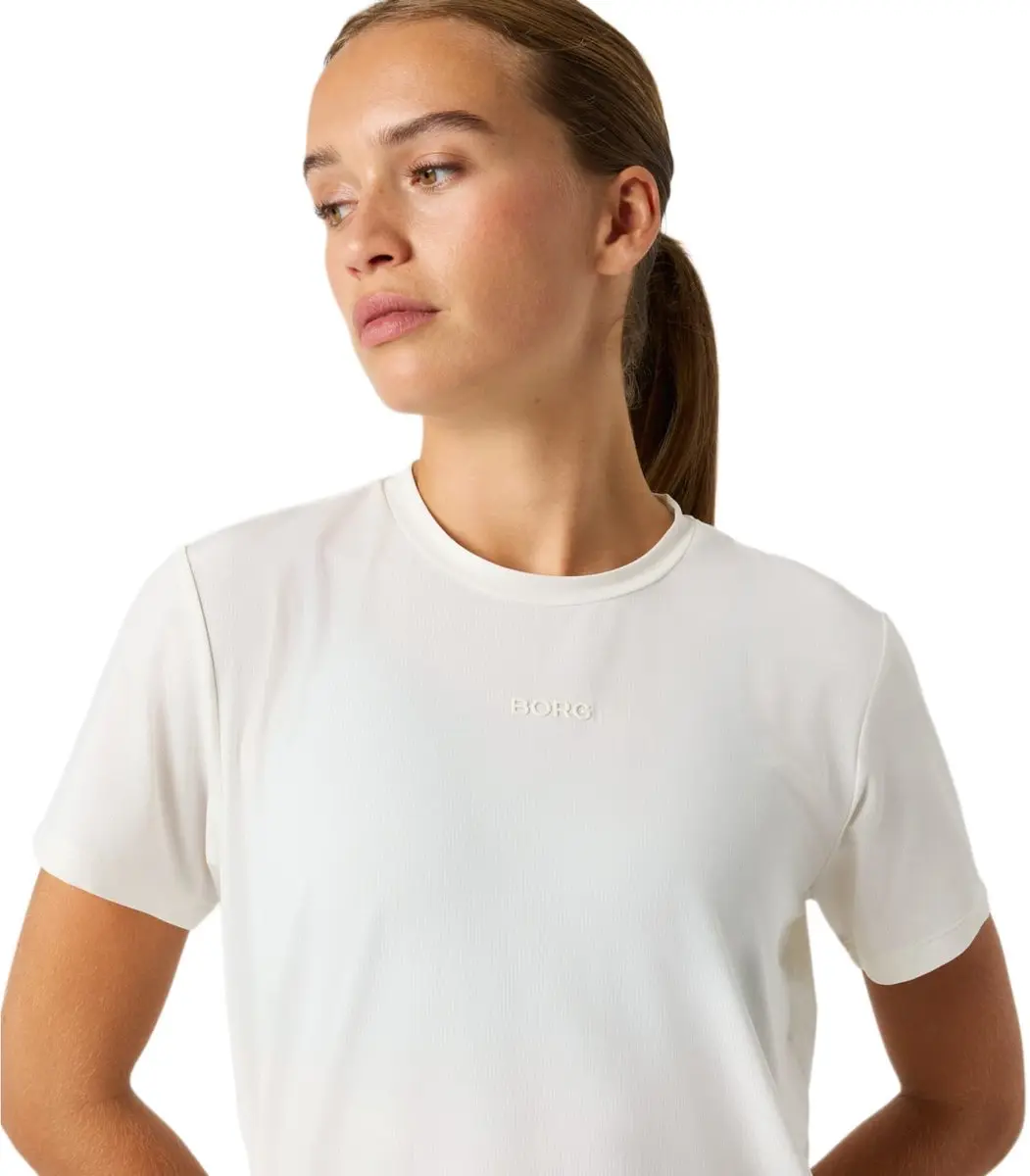 Björn Borg Sportshirt Dames Korte Mouwen - Tofu Gebroken Wit S