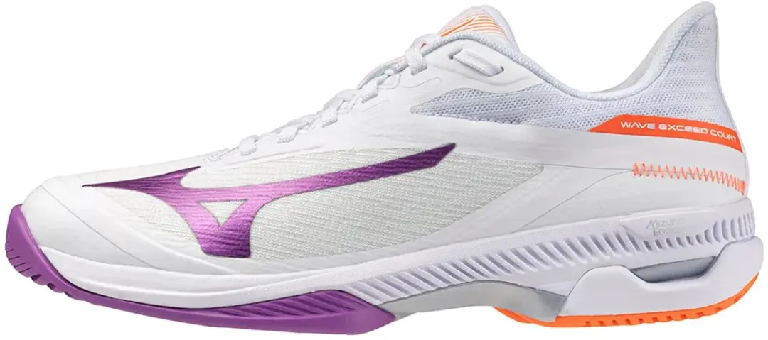 Mizuno Wave Exceed Court Schoenen - Wit/Dahlia/Lava Orange