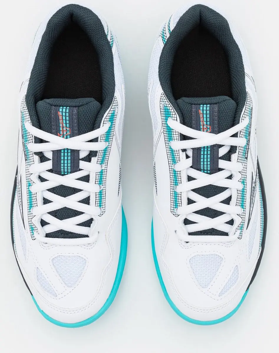 Mizuno Breakshot 4 CS Tennisschoen Dames 40.5 - Wit/Zwart/Blauw
