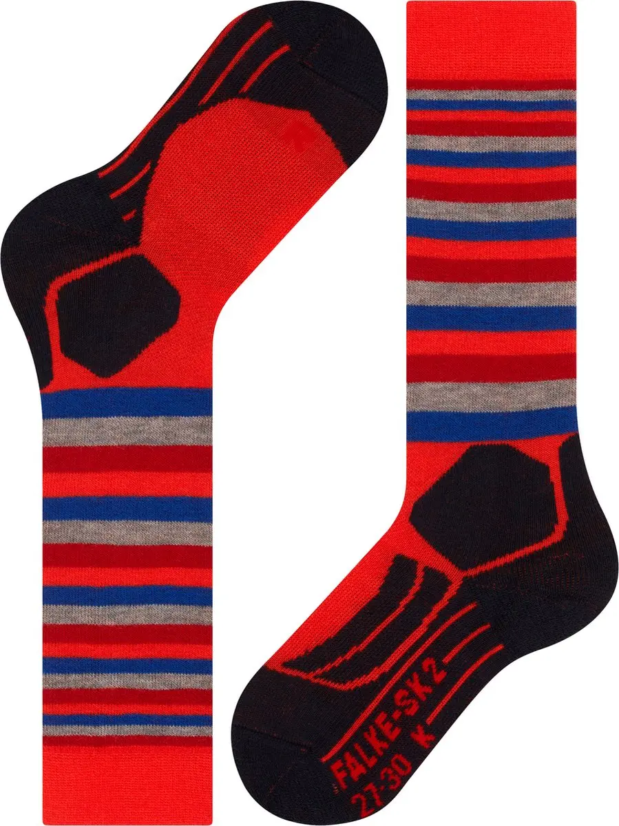 Falke SK2 Stripes Skisokken Kinderen - Oranje - Maat 23-26