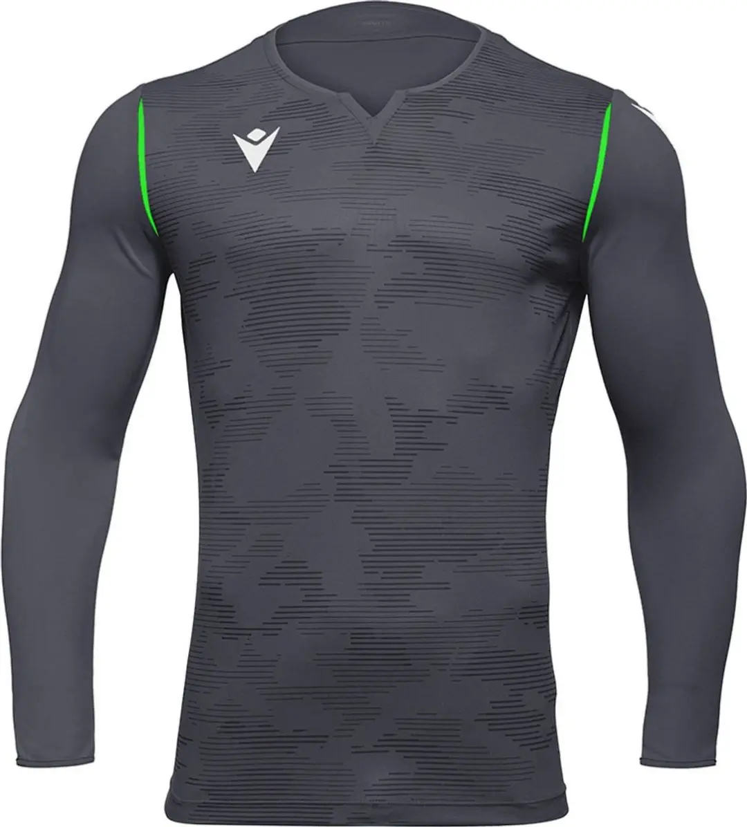 Macron Ares Keepershirt Kinderen - Antraciet/Fluogeel 7-8Y