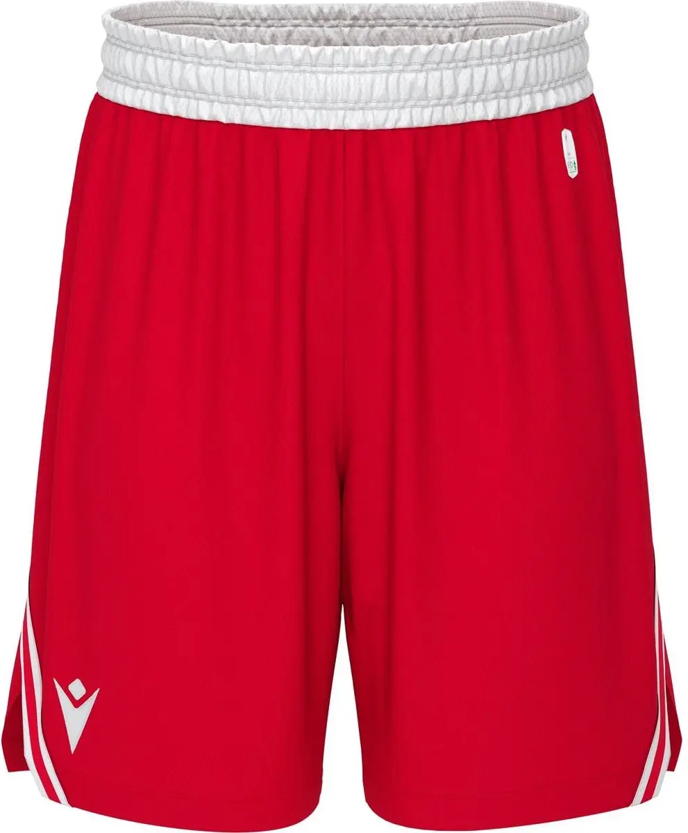 Macron Kansas Eco Basketbalshort Heren - Rood/Wit XS - afbeelding 6 van 6