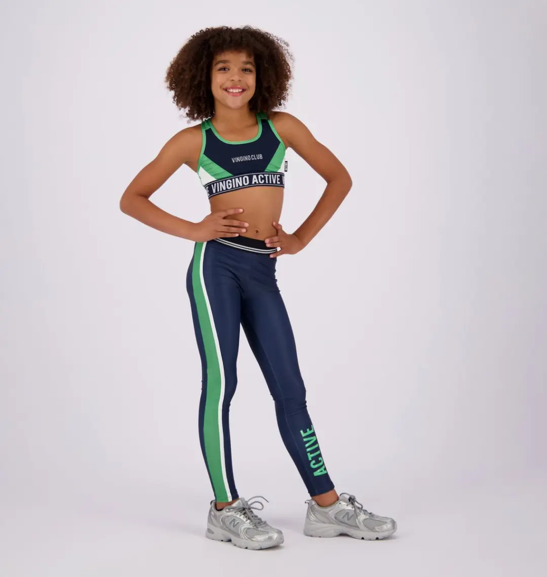 Vingino Active Sportlegging Shelby 176 - Zwart/Blauw