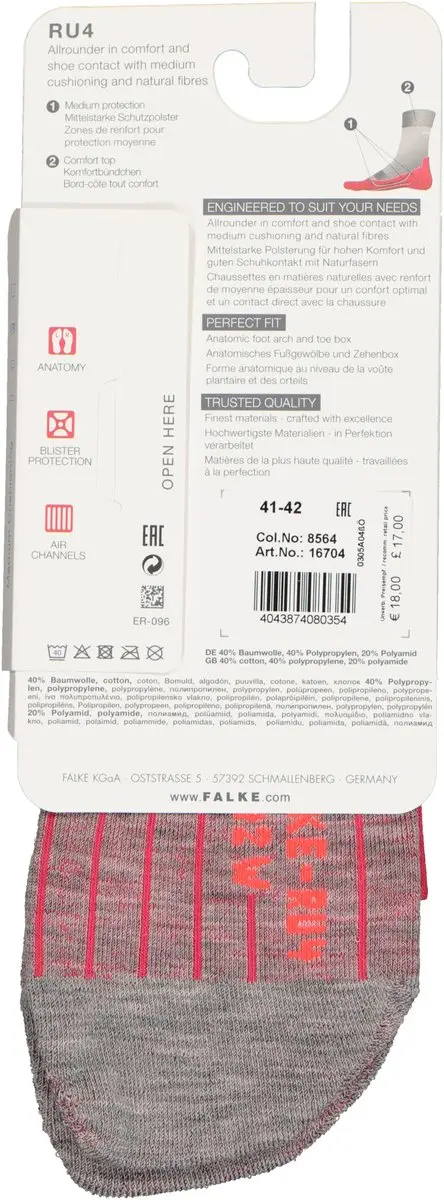 Falke RU4 Hardloopsokken Dames - Rood - Maat 37/38