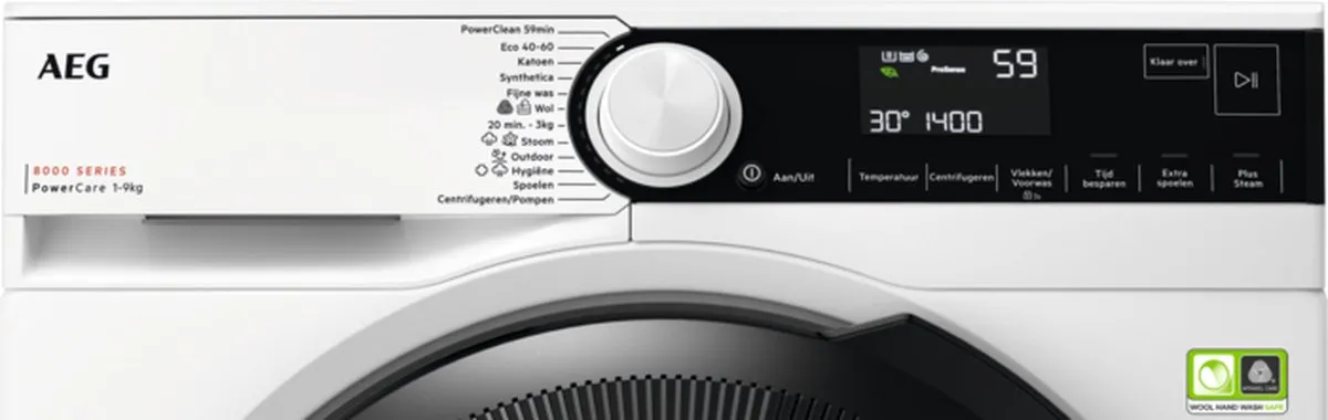 AEG 8000 Serie LR85944 Wasmachine 9kg - 1400 toeren - Energielabel A - afbeelding 6 van 6