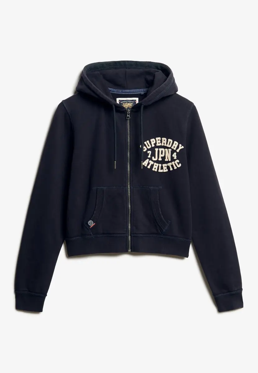 Superdry Athletic Essentials Relaxed Crop Hoodie W2012164A - UK16/EU44 - Eclipse Navy - afbeelding 5 van 6