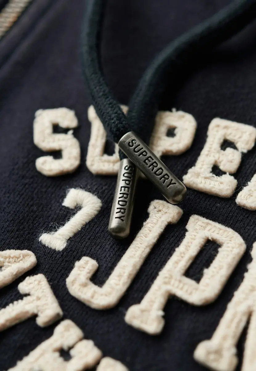 Superdry Athletic Essentials Relaxed Crop Hoodie W2012164A - UK16/EU44 - Eclipse Navy - afbeelding 3 van 6