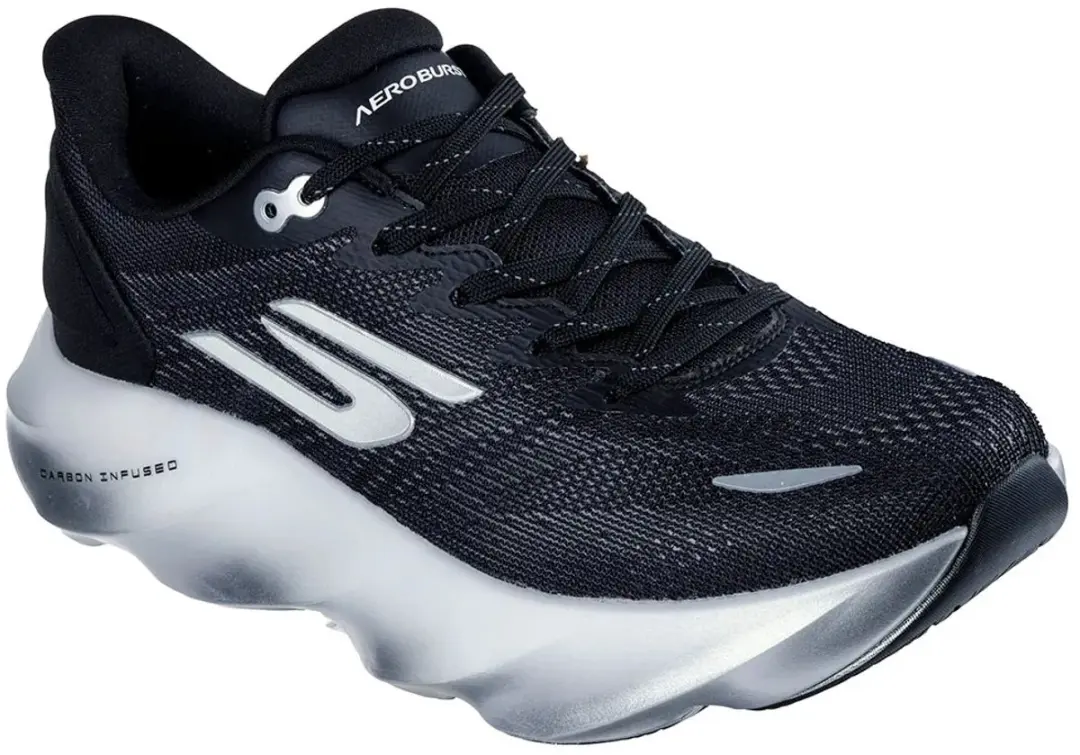 Skechers Aero Burst Hardloopschoenen 46 - Zwart/Wit