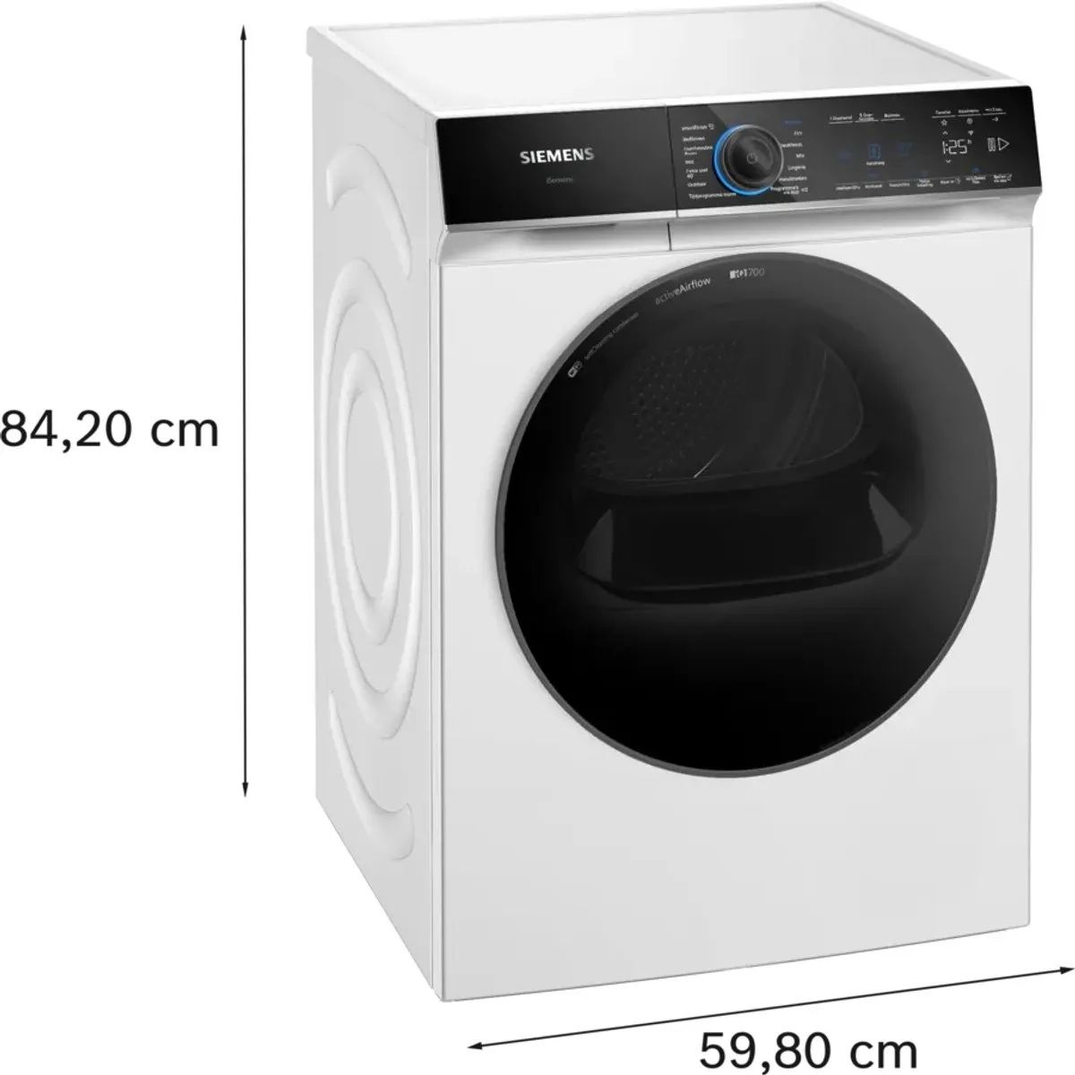 Siemens WR47B2C7NL - iQ700 - Wasdroger - Warmtepompdroger - 9 kg - Wit - SmartFinish vermindert kreukels tot 50% - Blijvend energiezuinig met zelfreinigende condensor - arioSpeed Plus: verkort de droogtijd met maar liefst 44% - Zeer stil