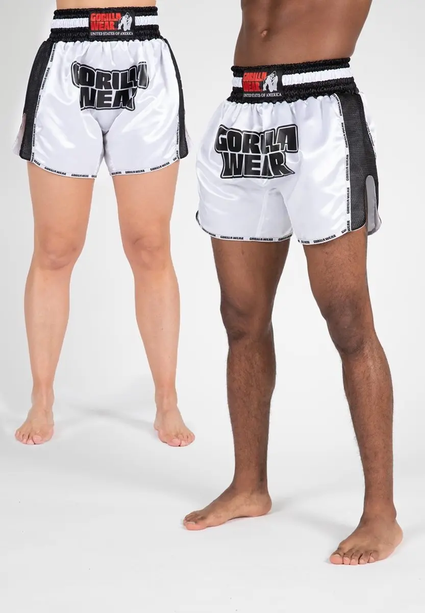 Gorilla Wear Piru Muay Thai Shorts S - Wit/Zwart