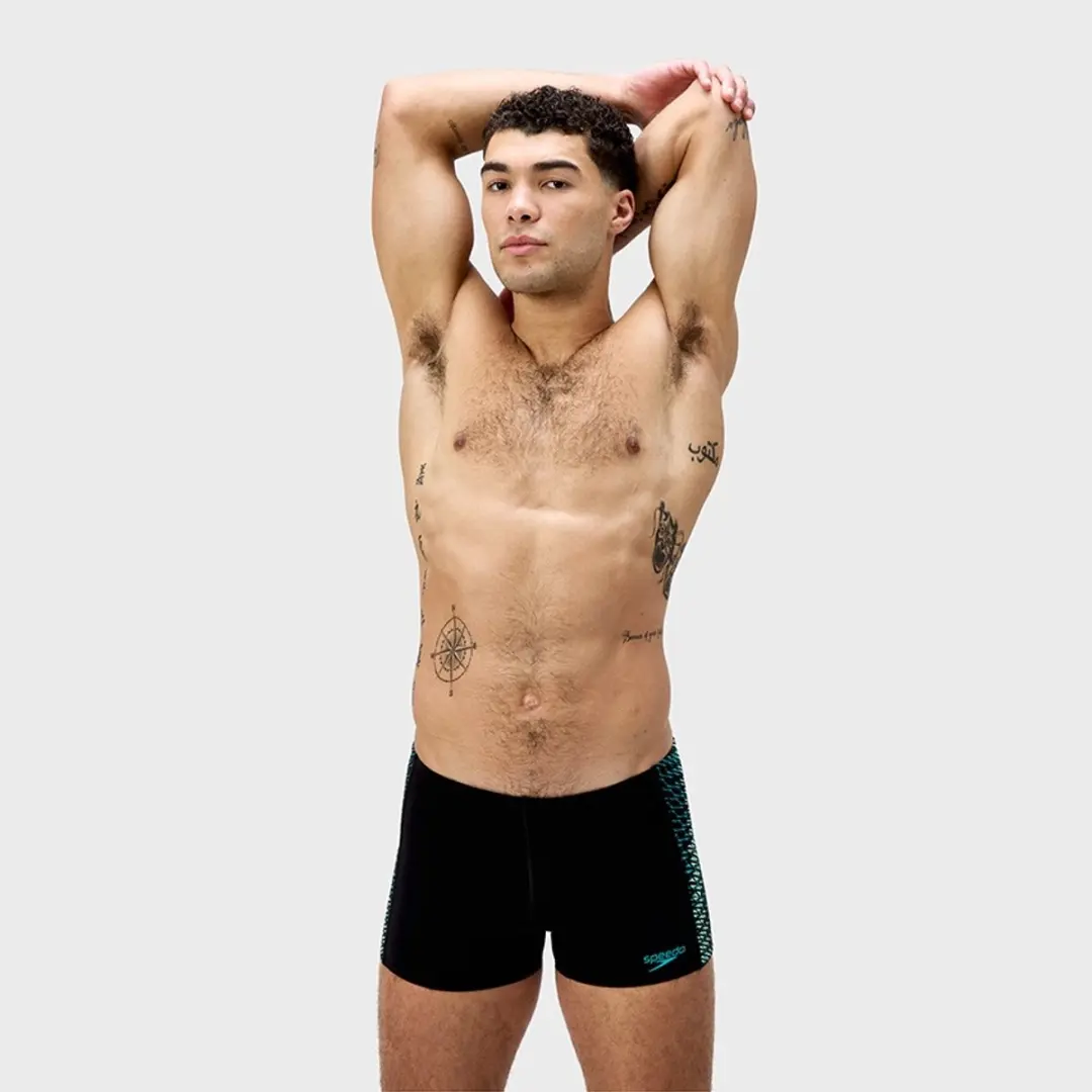 Speedo Endurance+ Max Tech Panel Zwemboxer Heren - XL - Zwart/Blauw/Groen